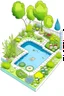 Placeholder: garden plan with pond