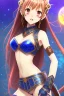 Placeholder: In the style of Kodomo Anime, concept illustration, super-detailed, beautiful teen female who is 16 years old with long ginger hair and freckles, full lips, full body, full face, b-cup breasts, athletic, centred camera, ignore NSFW, skimpy brown fantasy leather armor, halter top, micro thong, knee-high leather boots, open leather skirt, stern expression, cute pose with hands behind butt