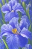 Placeholder: a painting of a blue iris by artist "Hiroshi Kobayashi"