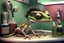 Placeholder: gecko at the hairdresser