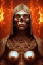 Placeholder: A portrait of ancient Mummy sofia bruttela, Fire theme art, ignore NSFW, apocalypse,