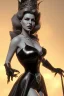 Placeholder: Rita Hayworth as evil queen in black leather, busty, cleavage, dominatrix, curvy, angry, stern look. character design by cory loftis, fenghua zhong, ryohei hase, ismail inceoglu and ruan jia. unreal engine 5, artistic lighting, highly detailed, photorealistic, fantasy