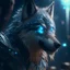 Placeholder: Wolf humanoide mutante arte digital 8k