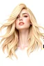 Placeholder: 3d rendering illustration woman with flaying hair , blond hair,white background