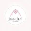 Placeholder: Create a logo with the name Deniz Boutique, inspired by diamond dresses, with the symbol of the dress, baby pink