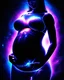 Placeholder: concept, dark void in abdomen, pregnant,cosmic theme, surrealism, detailed anatomy, shadows and highlights, eerie atmosphere, digital art, high resolution, deep space colors, black, purple, blue, glowing elements, dramatic lighting, imaginative interpretation.