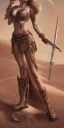 Placeholder: lady warrior with big bobs no top in desert