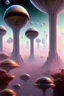 Placeholder: a close view of A visit to an alien world, explorers disembarking for the first time being greeted by aliens, kelly freas, in the style of retro futurism, Simon Stålenhag and Bob Eggleton, insanely detailed, terrifying: abstract art complementary colors fine details,