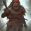 Placeholder: Insanely detailed photograph of an “portrait of a towering Giant Downsyndrome D&D barbarian wearing a red loincloth laughing”, smiling clear face and hyperdetailed painting by Ismail Inceoglu Huang Guangjian and Dan Witz CGSociety ZBrush Central fantasy art album cover art,8K, hdr, epic, mysterious, ominous, hands focused on a glowing D20, jewelry, motivated