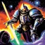 Placeholder: fantasy space knight 90'stcg art