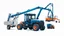 Placeholder: a generic Boom-lift, tractor and scissor-lift on a white background. Smooth vector