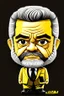 Placeholder: Caricatura chibi de Luis Ignacio Lula da Silva presidente de Brasil, serio, calidad ultra, hiperdetallado, color blanco, negro y amarillo, increíble obra de arte, formas y líneas estilizadas