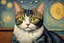 Placeholder: Portrait of a cat by Van Gogh