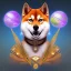 Placeholder: spirit orbs floating around a shiba inu