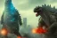 Placeholder: Godzilla is destroying an office