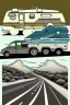 Placeholder: "Create a captivating line art representation of a motorhome road trip. Illustrate a motorhome cruising down a scenic highway, capturing the sense of adventure and freedom. Utilize fine lines to emphasize details like the open road, landscape, and the motorhome itself, evoking the spirit of travel and exploration."