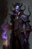 Placeholder: dark demon monster humanoid artificer alchemist aristocrat engineer