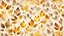 Placeholder: Hyper Realistic Beige-&-Yellow small-multicolor-Leaves With Glowing Golden Embers On Off-White Grunge Background.