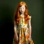 Placeholder: pretty girl, age 10, ginger hair, colourful, gentle, dress, full-body