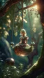 Placeholder: portrait of elf princess on a swing inside a crystal ball hanging from a tree in the mountain , shot on Hasselblad h6d-400c, zeiss prime lens, bokeh like f/0.8, tilt-shift lens 8k, high detail, smooth render, down-light, unreal engine, prize winning