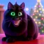 Placeholder: black Cat tangled up in christmas