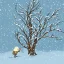 Placeholder: Branch ate in the snow illustration