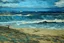 Placeholder: A blue serene beach painted by Vincent van Gogh