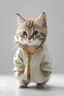 Placeholder: baby cat in raincoat. Chibi, Photograph, Canon DSLR, Tilt - shift, white background, high definition, Complete and coordinated composition, 8k