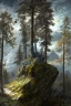 Placeholder: photorealism create a steep rocky mountain reaching into the clouds