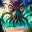 Placeholder: Monster from the ocean floor octopus tentacles big eye woman in distress Beach Palm trees 1950s vintage film poster Modifiers: digital painting sharp focus fantasy intricate 8k cinematic lighting dynamic lighting award winning fantastic view close up 4K 3D Unreal Engine colourful cinematic postprocessing VRay Landscape Ultra realistic Iridescent salvator dali Craig Rutkowski