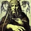 Placeholder: leonardo da vinci, crazy, playing drums, art nouveau, art renaissance