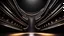 Placeholder: a 3d fractal stage structre made of metallic dark color 3d structures, pertty artistc background,dynamic lights