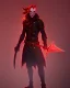 Placeholder: Red Tiefling with demonic sword, hellfire