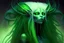 Placeholder: Mystical Alien Queen with long green hair.