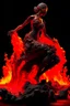 Placeholder: Behold a mesmerizing masterpiece portraying the full embodiment of fiery elegance as a woman crafted entirely of molten lava commands the canvas with her captivating presence, the artwork is highly detailed and exudes intricate textures, showcasing the smooth, fluid-like nature of the molten lava, the lighting accentuates the fiery glow, casting vibrant and dynamic shadows that dance across the scene, this digital illustration, reminiscent of artwork by ruan jia, Mandy Jurgens, Artgerm, and zdis