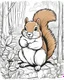 Placeholder: A captivating coloring book for kids scene featuring an squirrel in the forest, cartoon style.