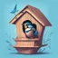 Placeholder: Illustration of a bird inside a birdhouse