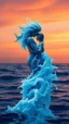 Placeholder: Two lovers, canon professional photo, man and girl, hugging, bodies melting, turning into one column of sea water, bodies twisting in a spiral, forming a unique trunk of a sea tornado, hair made of sea foam melting, poetic picture, hyperdetail, bright colorful contrasting beautiful intricate, oaokzpo art botanical, iso100, 16k, HDR, cgi, --quality q2