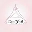 Placeholder: Create a logo with the name Deniz Boutique, inspired by diamond dresses, with the symbol of the dress, baby pink