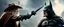 Placeholder: Gandalf cowboy vs Batman as a cow, movie poster