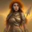 Placeholder: fantasy marigold flower warrior girl