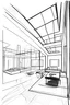 Placeholder: boceto a lineas de un espacio interno remodelado arquitectonicamente con arquitectura contemporanea