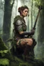 Placeholder: [Endor, tattooed woman warrior, battleaxe] Afrey kneels watchful upon her chosen branch high above the city. Soft glows through the leaves below speak of hearths lit and eyelids growing heavy as the Ewoks within ready themselves for sleep. But she will keep her mantle of guardian a while longer yet. With subtle shifts and flickers, the tattoos adorning her frame seem to writhe in the dimness like nothing so much as the vines and branches around her. Great serpents and ravens curl in tune to some