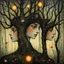 Placeholder: The faces you see in a spring forest... Modifiers: ethereal acrylic art abstract surreal Arthur Rackham Art Nouveau celestial Didier Lourenço Catrin Welz-Stein warm light fractured debeh