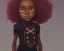 Placeholder: Portrait of a 9 year old cute black toddler witch with busy hair by Nick Harris