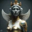 Placeholder: a greek marmor statue of athena, steam punk, scary, horror, realistic, made in octane, cinematic, movie, CGI, ultra-realistic, extremely detailed octane rendering, 8K, VRAY Super Real ar 2:3, dof photorealistic futuristic 50mm lens hard lighting dark gray tintype photograph, realistic lighting, sephia colors