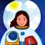 Placeholder: A girl with a dream of going to space one day and a bright future at head of her