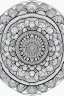 Placeholder: kids coloring page, mandala fully on page, perfectly symmetrical, cartoon style, thick lines, low detail, no shading