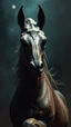 Placeholder: Bosch painting style nightmare in 3D , an Alien on a horse background, high Quality picture , 8k