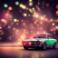 Placeholder: fiat 125p, city. high speed. bokeh. lens flare. warm lights. high detailed